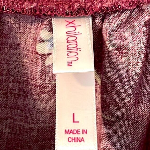 Xhilaration tie front square back peasant babydoll floral print tunic top L - Picture 5 of 7